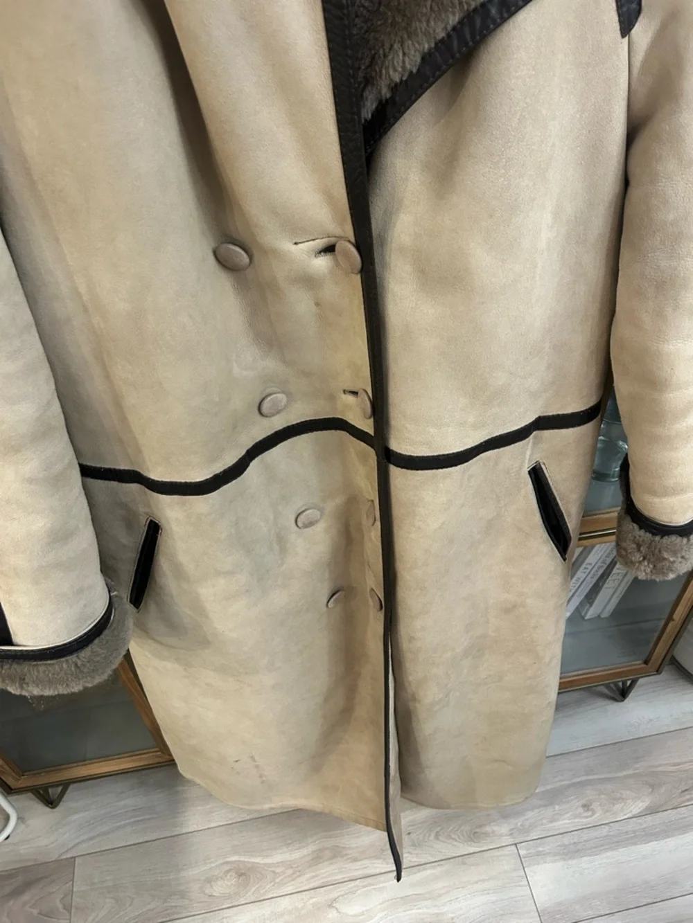 Vintage Genuine Leather Sheepskin Long Coat - Picture 7 of 16
